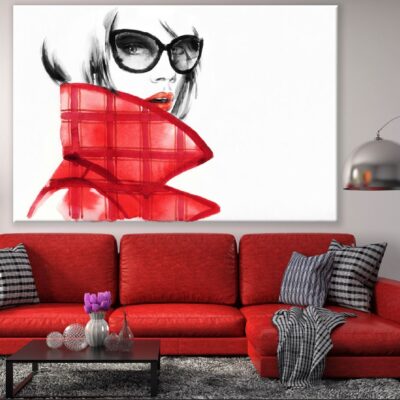 Style Woman with Sunglasses Watercolor Painting Print 100% Australian Made