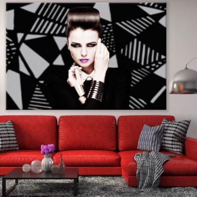 Woman with Violet Lips & Hairstyle Photograph Print 100% Australian Made