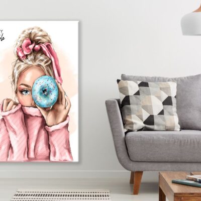 Girl with Doughnut Illustration Print 100% Australian Made