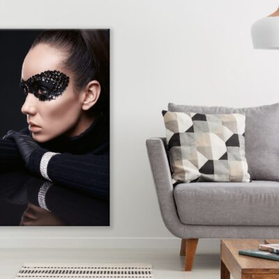 Charming Woman with Sequins Mask Photograph Print 100% Australian Made