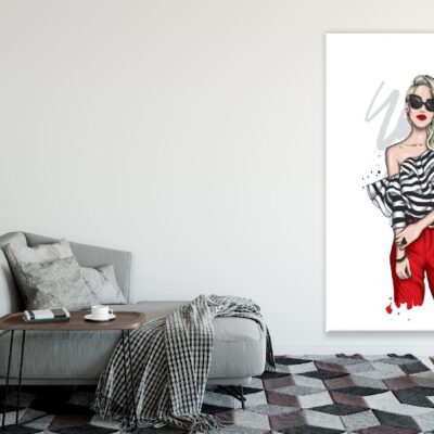 Stylish Young Girl with Sunglasses Illustration Print 100% Australian Made