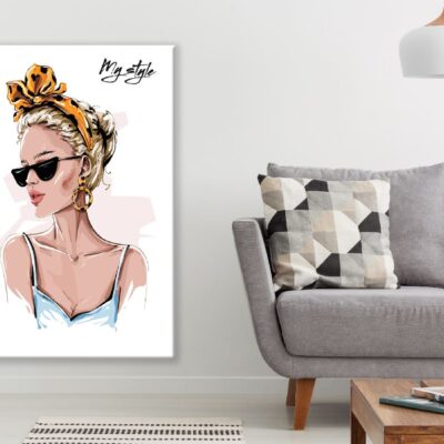 Fashion Women with Head Band Illustration Print 100% Australian Made