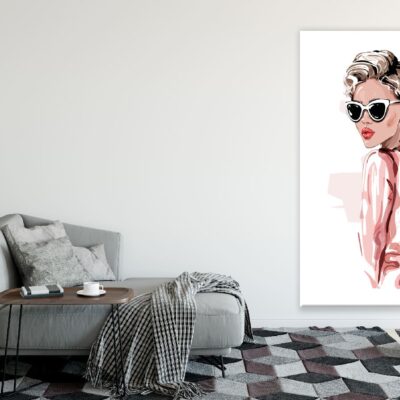 Fashion Women with Sunglasses Illustration Print 100% Australian Made