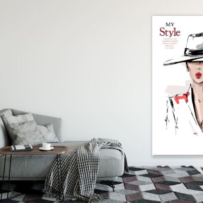 Fashion Stylish Girl with Hat Illustration Print 100% Australian Made