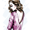 Fashion Curly Hair Girl Illustration Print 100% Australian Made - Image 3