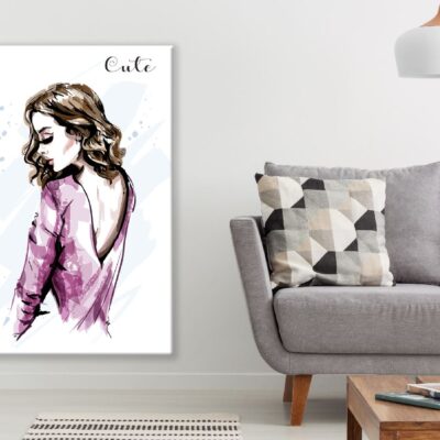 Fashion Curly Hair Girl Illustration Print 100% Australian Made