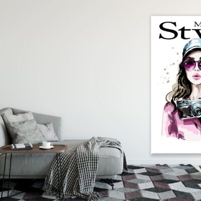 Fashion Girl with Camera Illustration Print 100% Australian Made