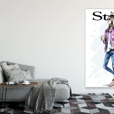 Girl with Coffee Cup Illustration Print 100% Australian Made