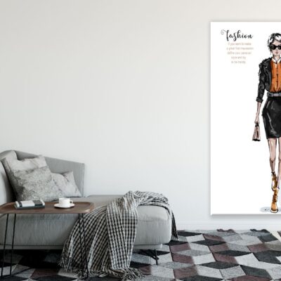 Woman Leather Jacket Illustration Print 100% Australian Made