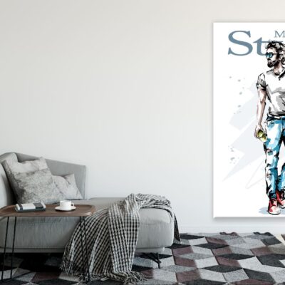 Stylish Young Man Illustration Print 100% Australian Made