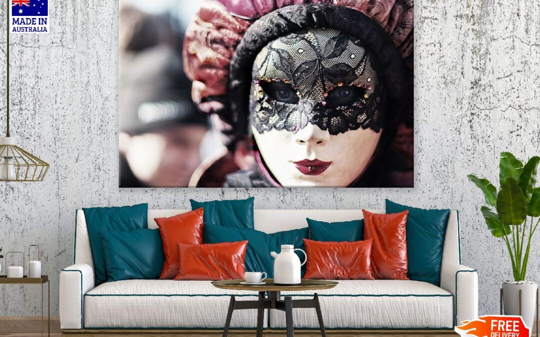 Makeup Girl with Mask Closeup Photograph Print 100% Australian Made