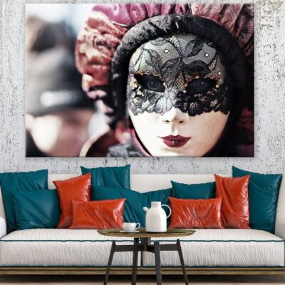 Makeup Girl with Mask Closeup Photograph Print 100% Australian Made