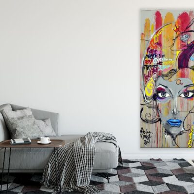 Woman Face Graffiti Art Painting Print 100% Australian Made