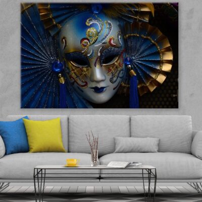 Blue Carnival Mask Closeup Photograph Print 100% Australian Made