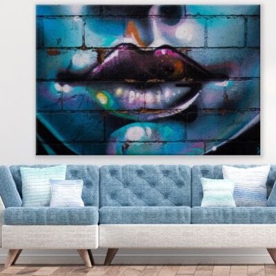 Lips Closeup Graffiti Painting Print 100% Australian Made