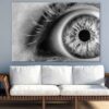 Eye Macro B&W Photograph Print 100% Australian Made - Image 2