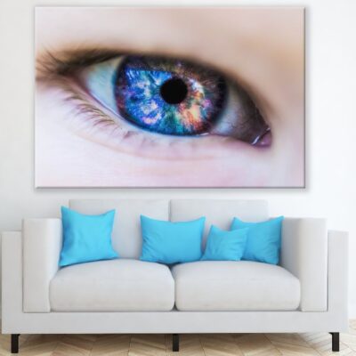 Blue Colorful Eye Closeup Photograph Print 100% Australian Made