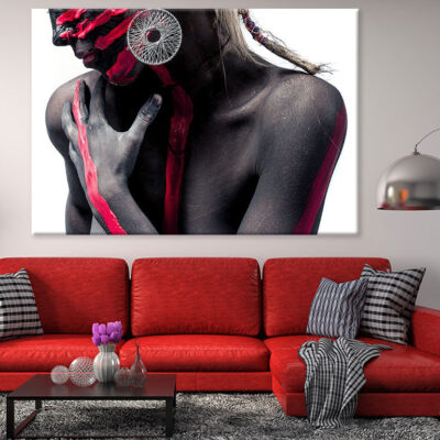 Girl with Black & Red Body Paint Photograph Print 100% Australian Made