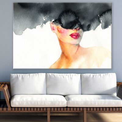 Woman with Stylish Sunglasses Abstract Watercolor Painting Print 100% Australian Made