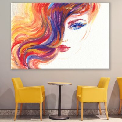 Woman with Colorful Hair Fashion Watercolor Painting Print 100% Australian Made