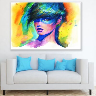 Colorful Galaxy Girl Abstract Watercolor Painting Print 100% Australian Made