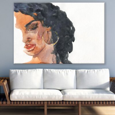 African Model Face Abstract Watercolor Painting Print 100% Australian Made