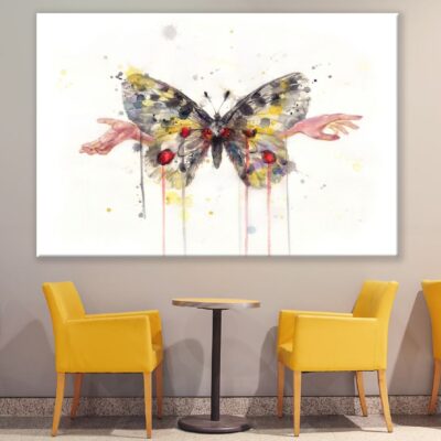 Hands and Wings of a Butterfly Abstract Watercolor Painting Print 100% Australian Made