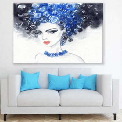 Woman with Rose Hair Fashion Watercolor Painting Print 100% Australian Made