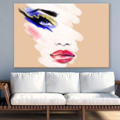Makeup Woman Face Illustration Print 100% Australian Made
