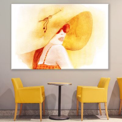 Woman in Hat Fashion Watercolor Painting Print 100% Australian Made