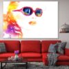 Abstract Woman Face with Sunglasses Watercolor Painting Print 100% Australian Made - Image 2
