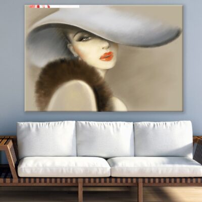Pretty Woman with Hat Fashion Pastel Painting Print 100% Australian Made