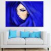 Blue Scarf Woman Face Fashion Pastel Painting Print 100% Australian Made - Image 2