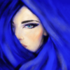 Blue Scarf Woman Face Fashion Pastel Painting Print 100% Australian Made - Image 3