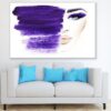 Makeup Woman Face Purple Abstract Watercolor Painting Print 100% Australian Made