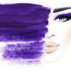Makeup Woman Face Purple Abstract Watercolor Painting Print 100% Australian Made - Image 3