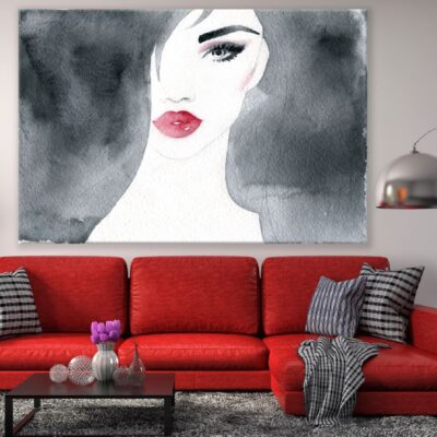 Young Woman Face Watercolor Painting Print 100% Australian Made