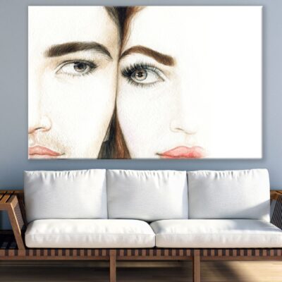 A Man and a Woman Eyes Watercolor Painting Print 100% Australian Made