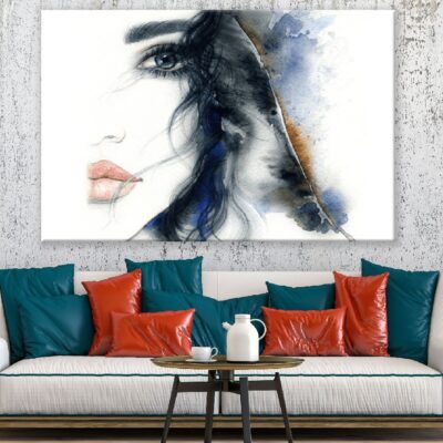 Woman Closeup Face Abstract Watercolor Painting Print 100% Australian Made