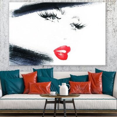Makeup Woman Face Abstract Watercolor Painting Print 100% Australian Made
