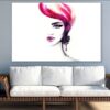 Woman Face with Pink Hair Abstract Watercolor Painting Print 100% Australian Made - Image 2