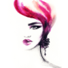 Woman Face with Pink Hair Abstract Watercolor Painting Print 100% Australian Made - Image 3