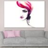Woman Face with Pink Hair Abstract Watercolor Painting Print 100% Australian Made