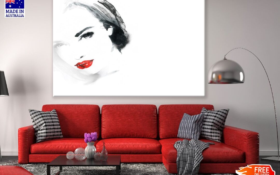 Makeup Woman Abstract Watercolor Painting Print 100% Australian Made