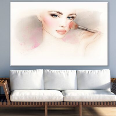 Makeup Woman Face Watercolor Painting Print 100% Australian Made