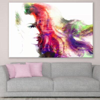 Fashion Woman with Colorful Hair Abstract Watercolor Painting Print 100% Australian Made