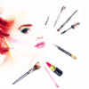 Makeup Cosmetics With Girl Face Watercolor Painting Print 100% Australian Made - Image 3