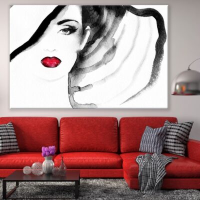 Makeup Woman with Hat Watercolor Painting Print 100% Australian Made