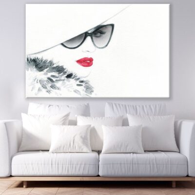 Fashion Lady with Sunglasses Watercolor Painting Print 100% Australian Made