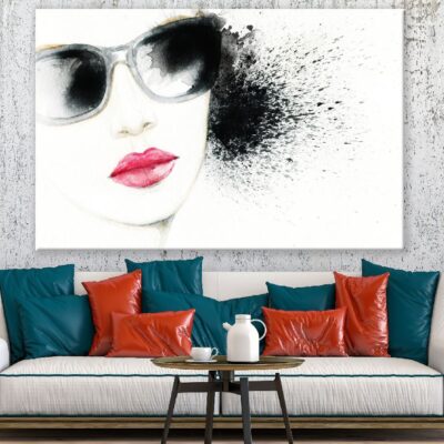 Fashion Woman In Sunglasses Abstract Watercolor Painting Print 100% Australian Made